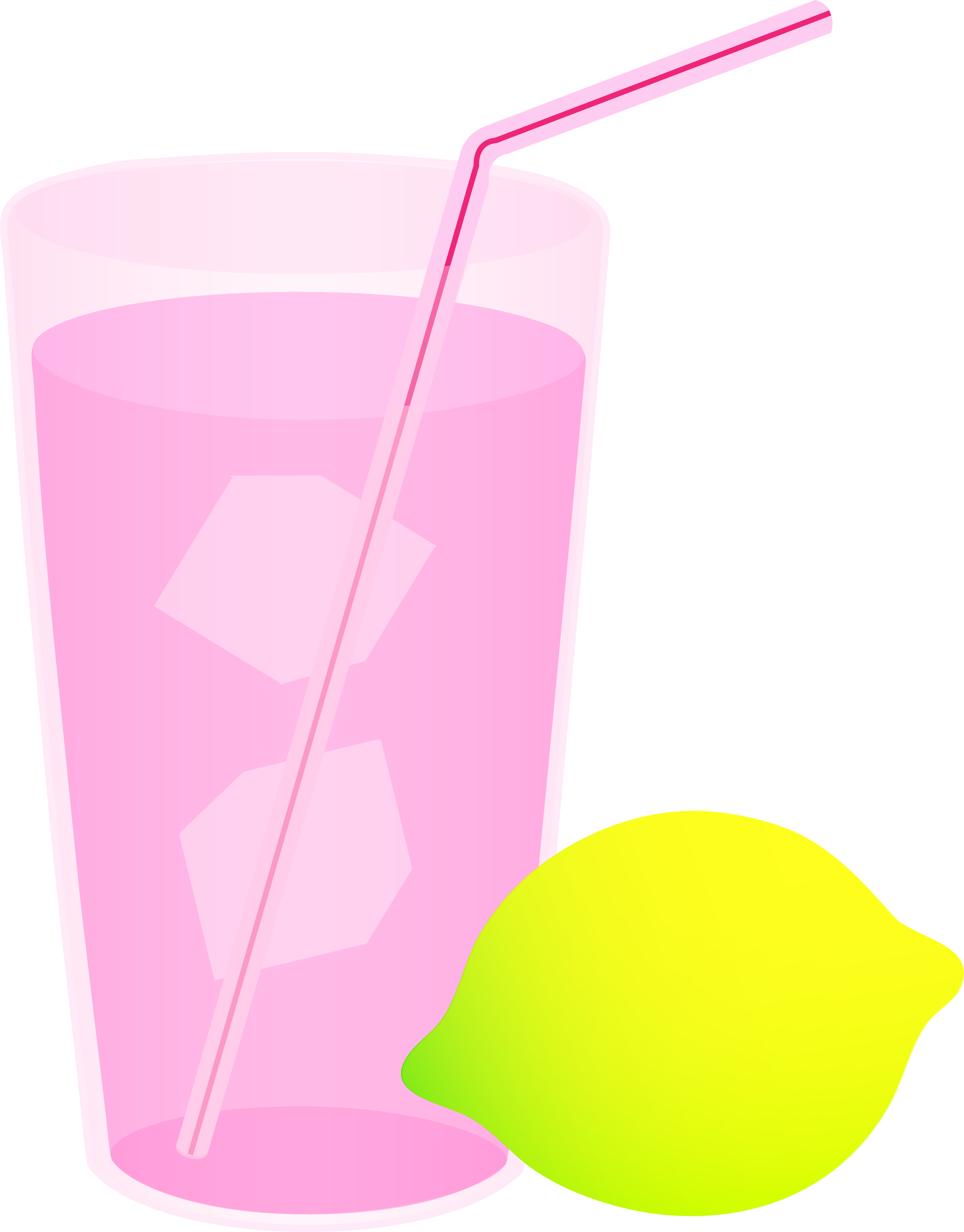 Pink Lemonade Glass With Lemon