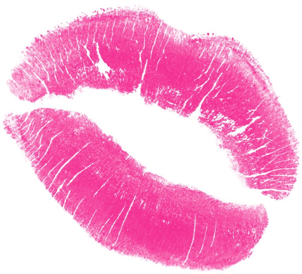 Pink Lip Print Graphic PNG with transparent background