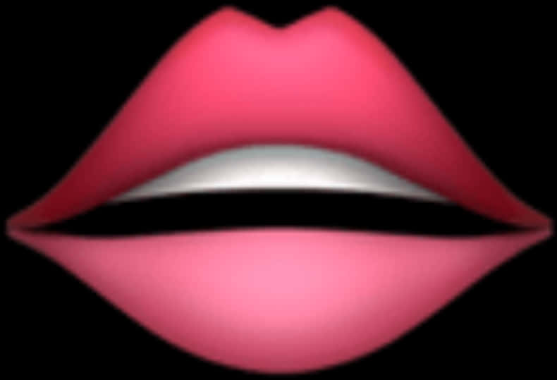 Pink Lips Emoji Blur Background