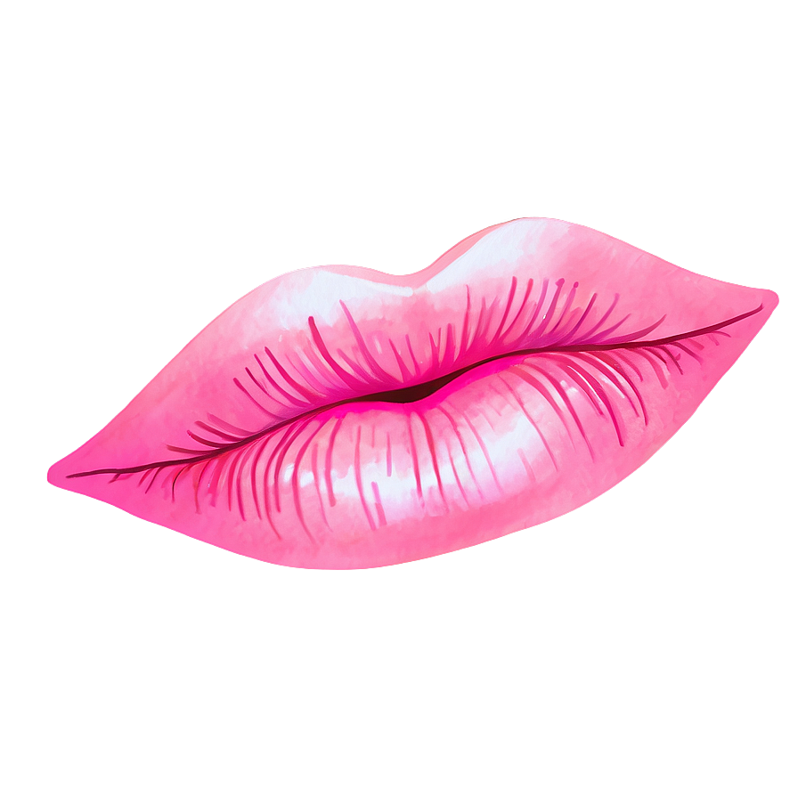 Pink Lips In Watercolor Style Png 83