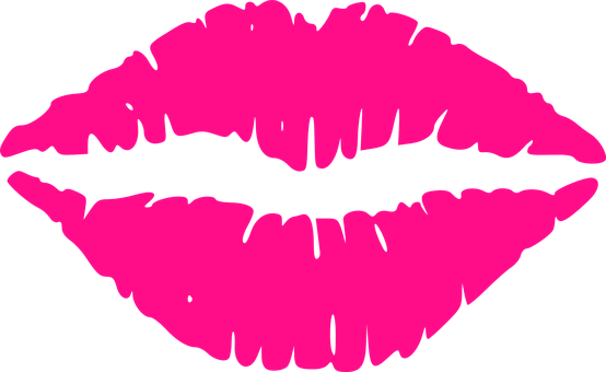 Pink Lips Silhouette Graphic PNG with transparent background