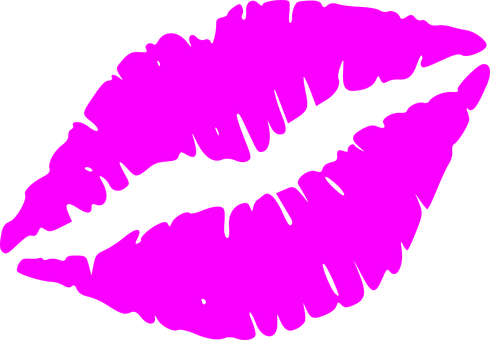 Pink Lipstick Kiss Graphic PNG with transparent background