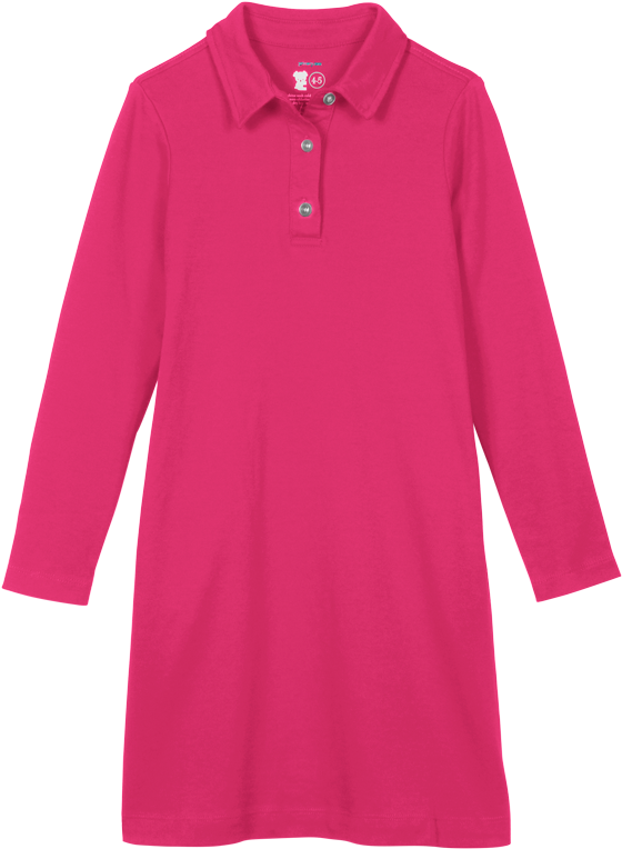 Pink Long Sleeve Polo Shirt