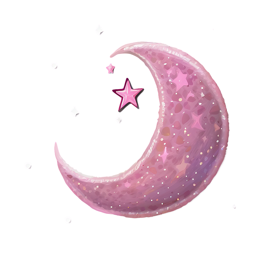 Pink Moon And Stars Png 1