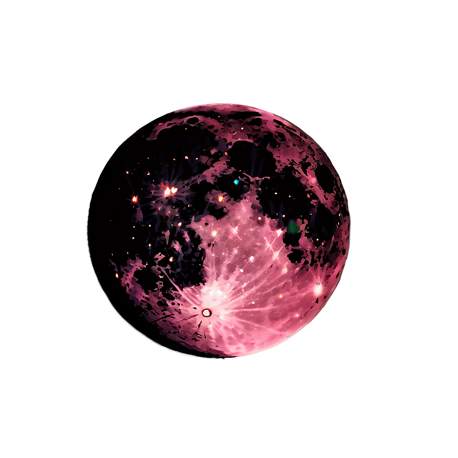 Pink Moon In Minimalist Art Png 06252024