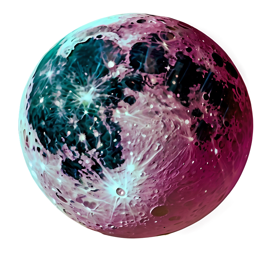 Pink Moon In Night Sky Png 83