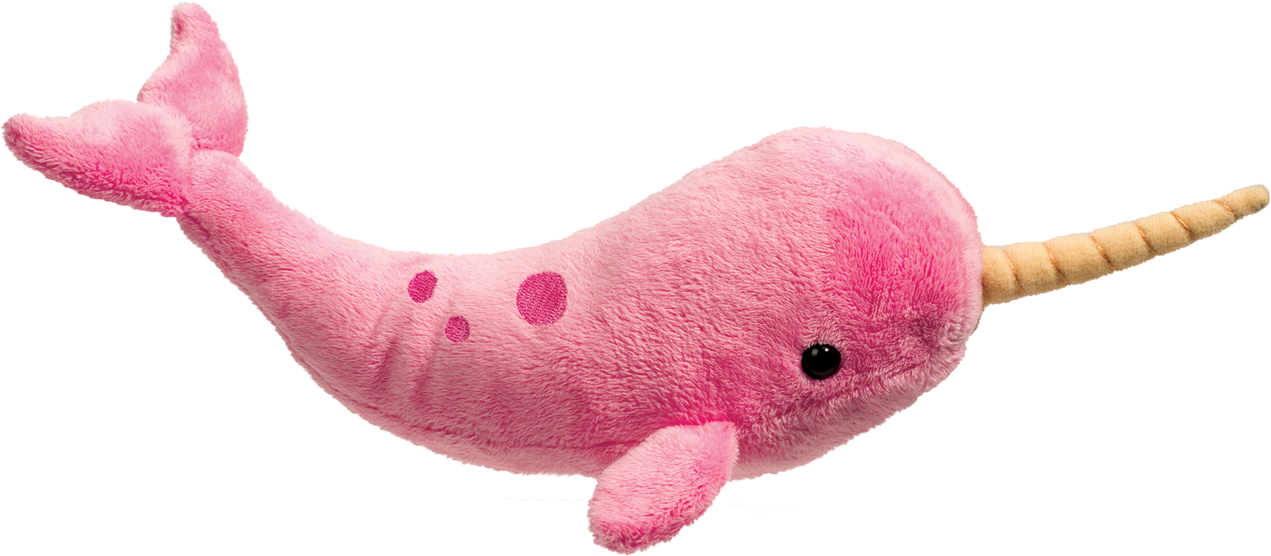 Pink Narwhal Stuffed Animal PNG with transparent background