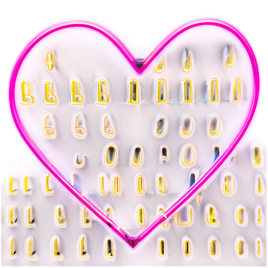 Pink Neon Heart Png 5