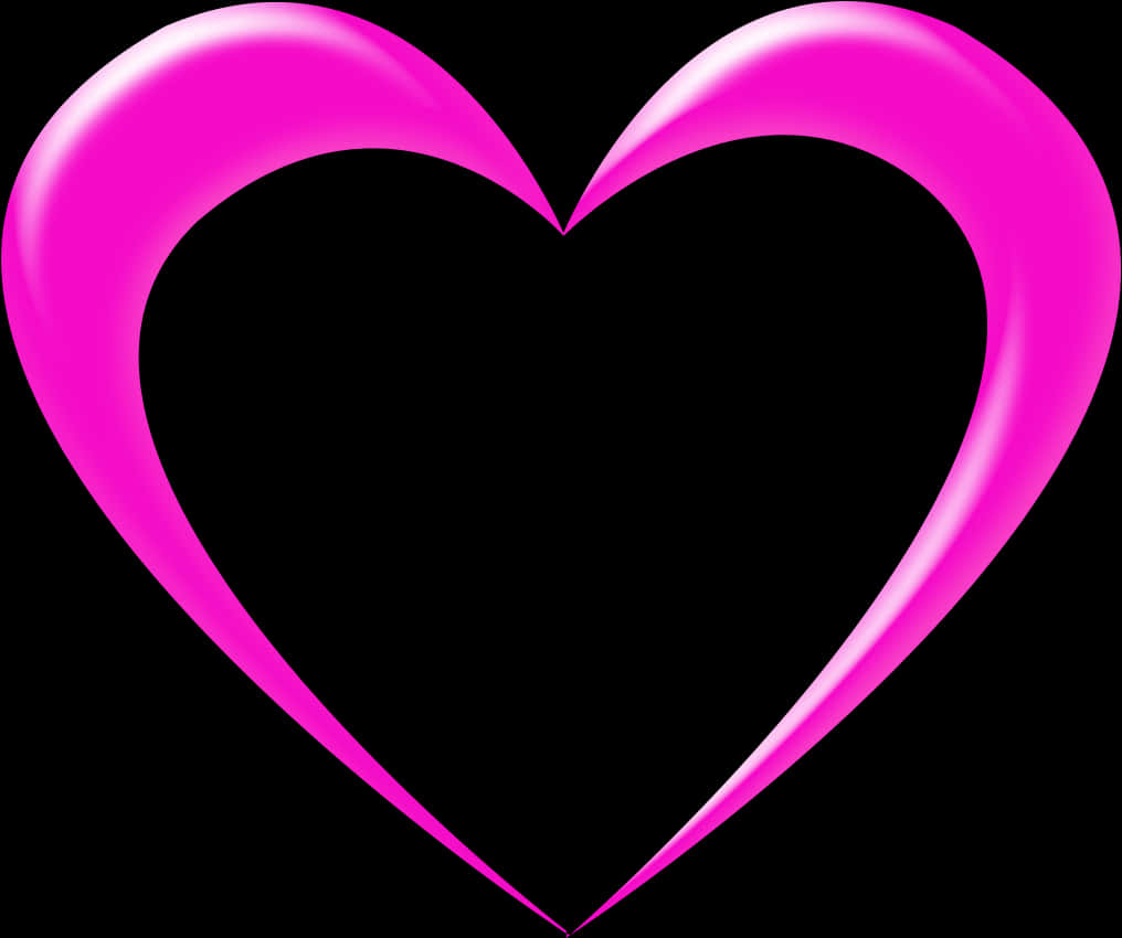 Pink Neon Heart Transparent Background