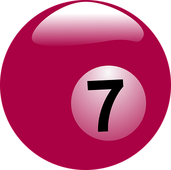 Pink Number7 Billiard Ball