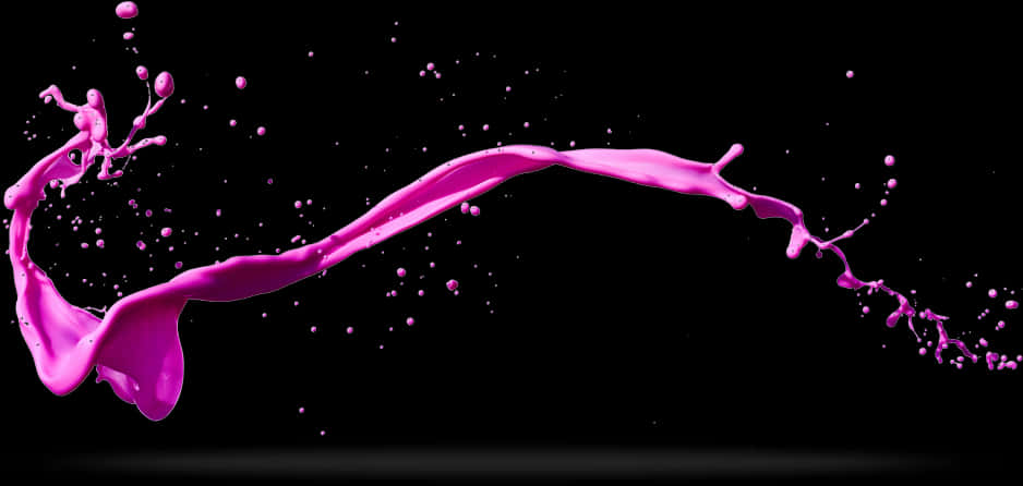 Pink Paint Splashon Black Background