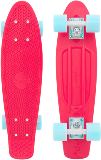 Pink Penny Skateboard Topand Bottom View