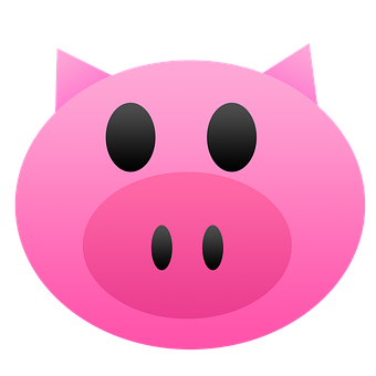 Pink Pig Emoji Graphic PNG with transparent background