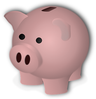 Pink Piggy Bank Black Background PNG with transparent background