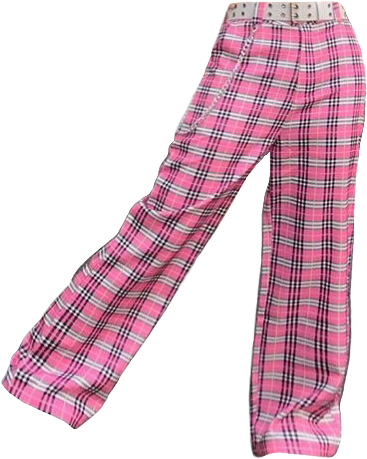 Pink Plaid Pants PNG with transparent background