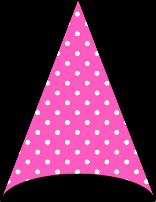Pink Polka Dot Party Hat PNG image with a transparent background, free high-resolution download