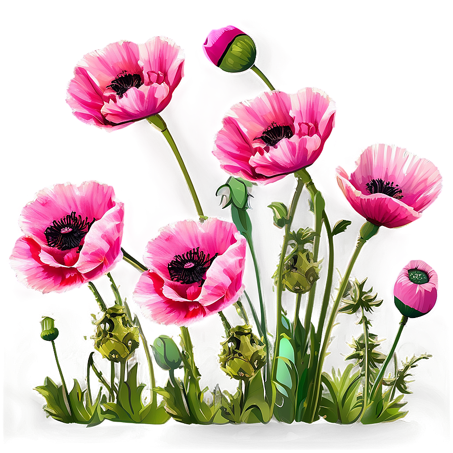 Pink Poppies Field Png Lhy