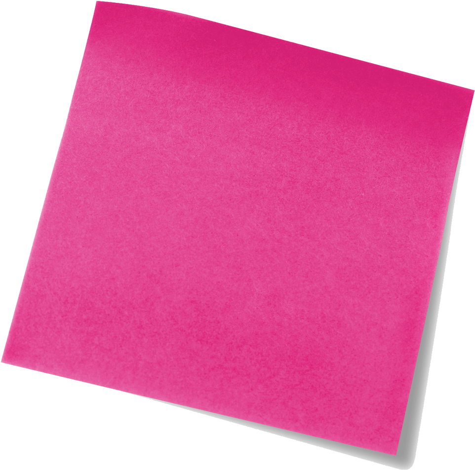 Pink Post It Note PNG with transparent background