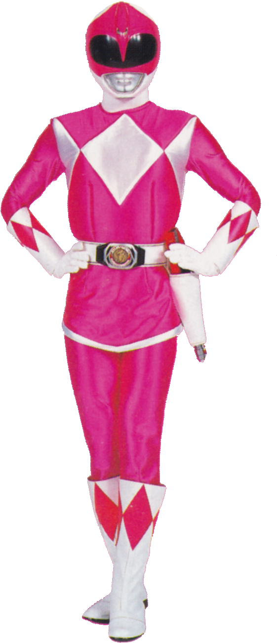 Pink Power Ranger Pose PNG with transparent background