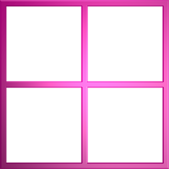Pink Quadrant Frame Template PNG with transparent background