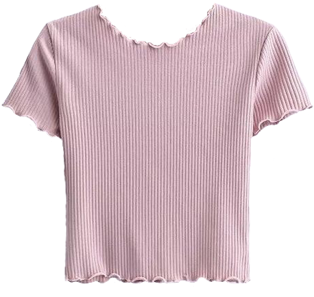 Pink Ribbed Crop Top