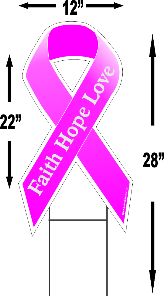 Pink Ribbon Faith Hope Love Dimensions