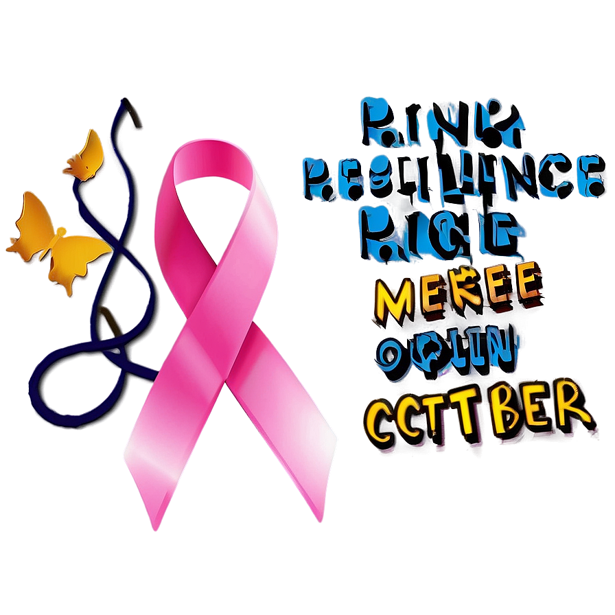 Pink Ribbon Resilience October Png Beu