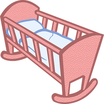 Pink Rocking Crib Illustration