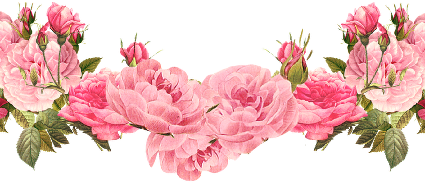 Pink Rose Floral Border