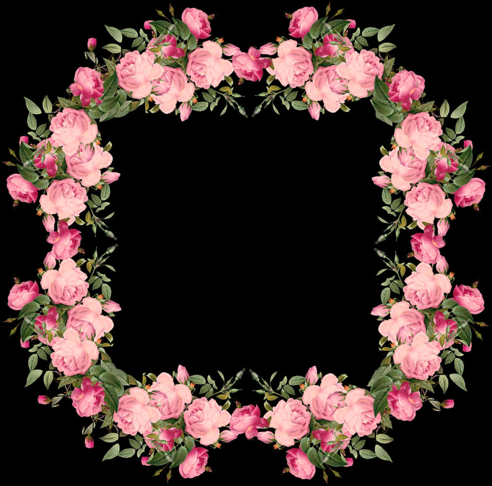 Vintage Free Roses Frames - Light Pink Flower Border, HD Png Download PNG with transparent background