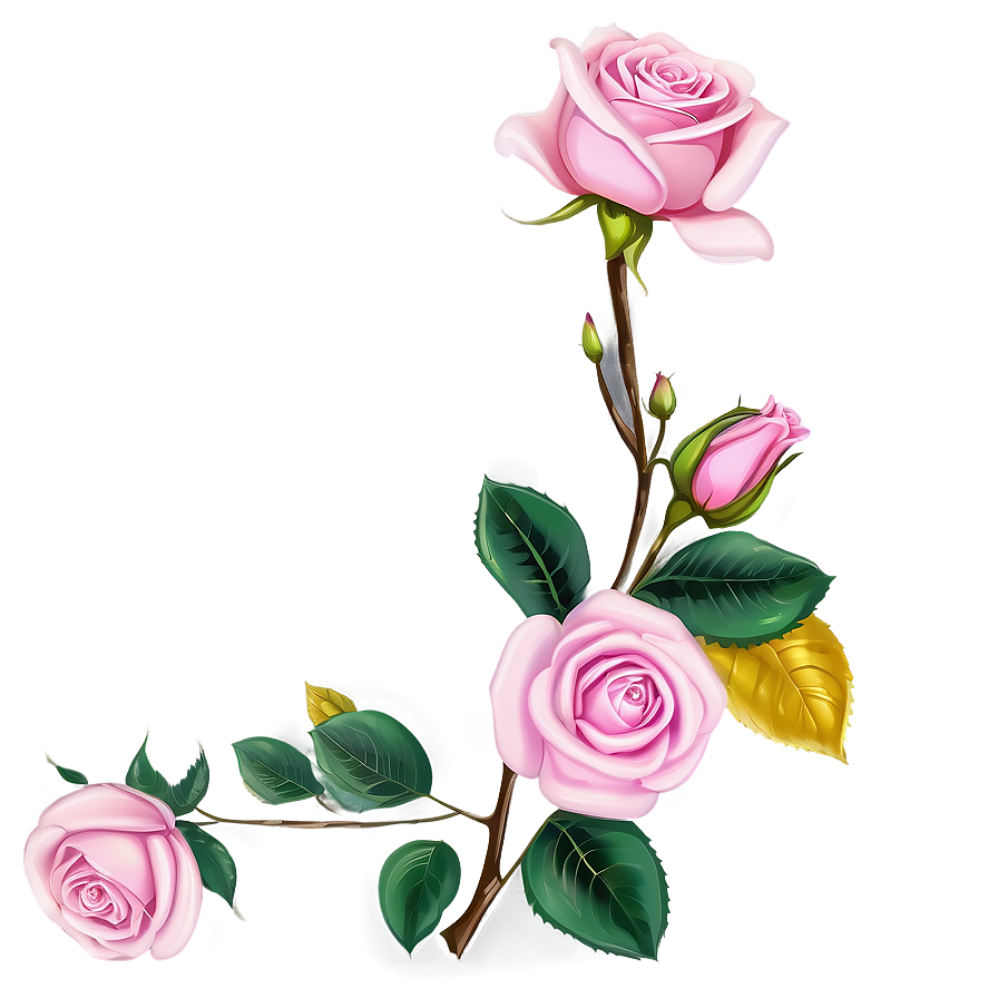 Pink Rose Illustration Png 05242024