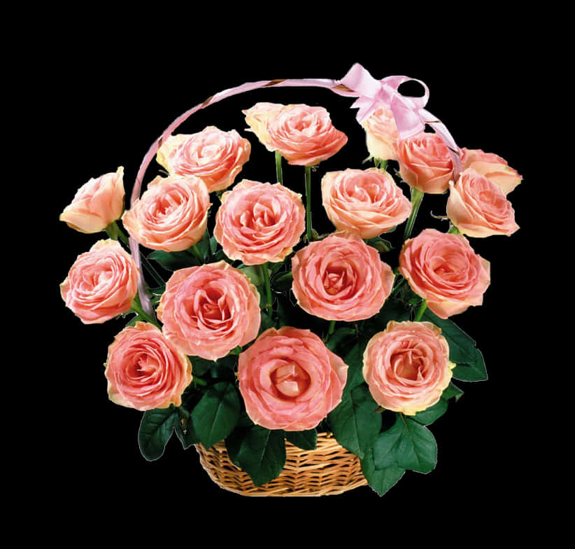 Pink Roses Basket Dia De La Madre