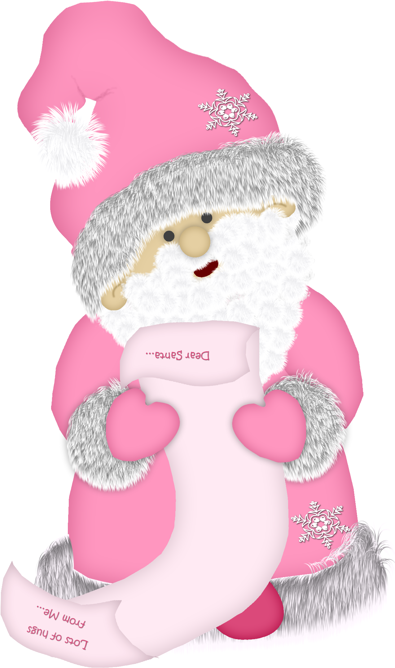 Pink Santa Claus Cartoon Transparent Background