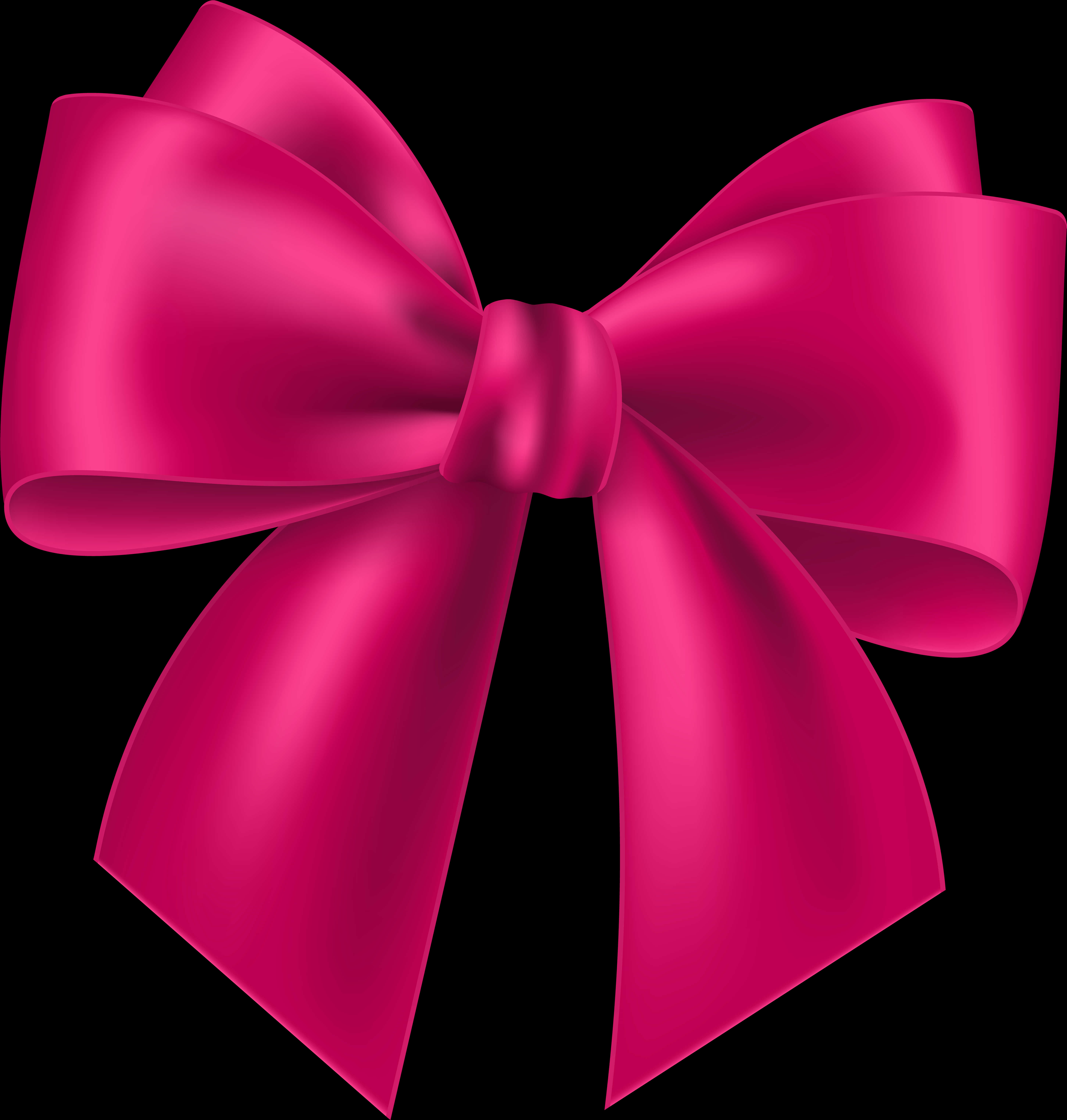 Pink Satin Ribbon Bow PNG with transparent background