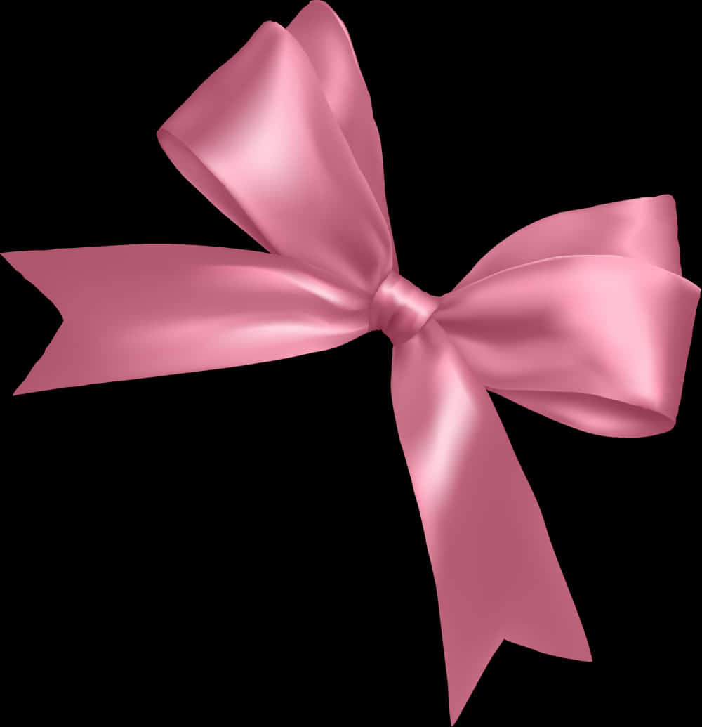 Pink Satin Ribbon Bow PNG with transparent background