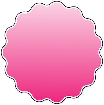 Pink Scalloped Edge Frame PNG with transparent background