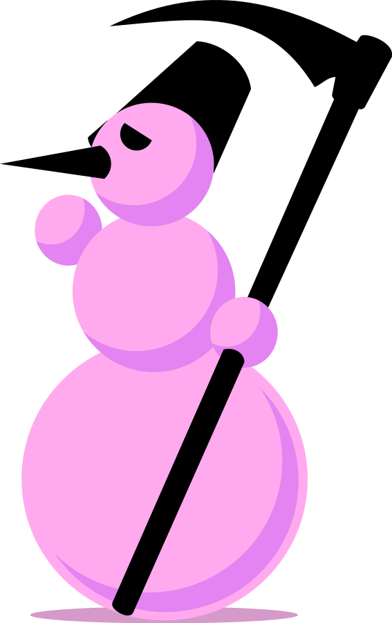 Pink Snowmanwith Pickaxe