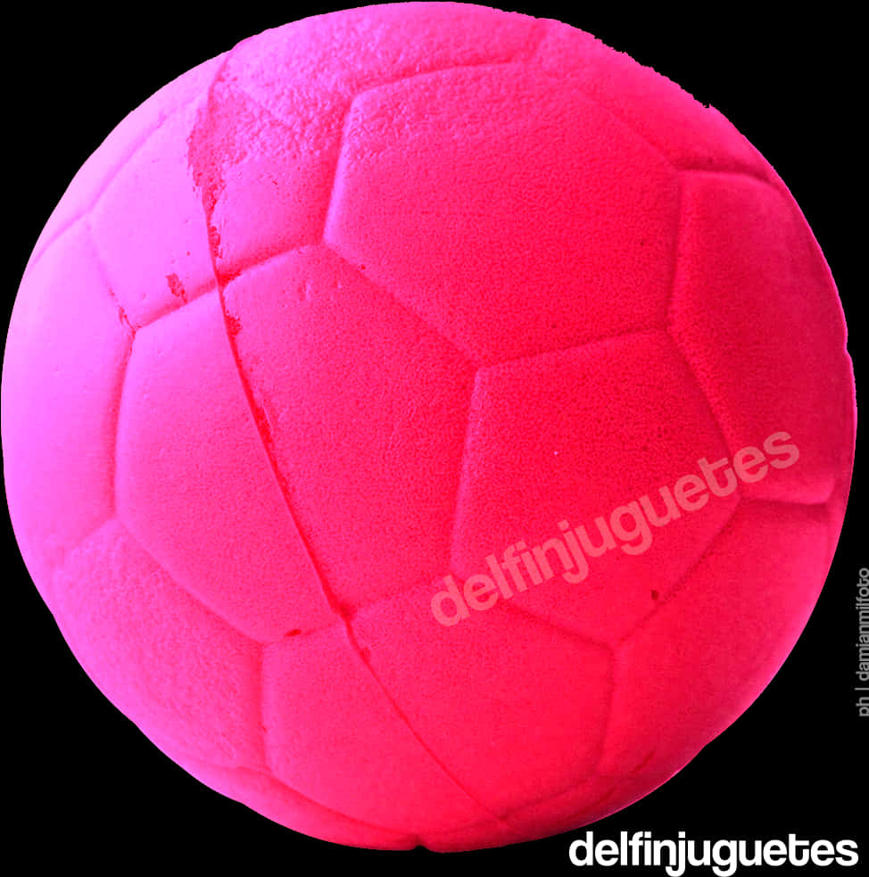 Pink Soccer Ball Black Background