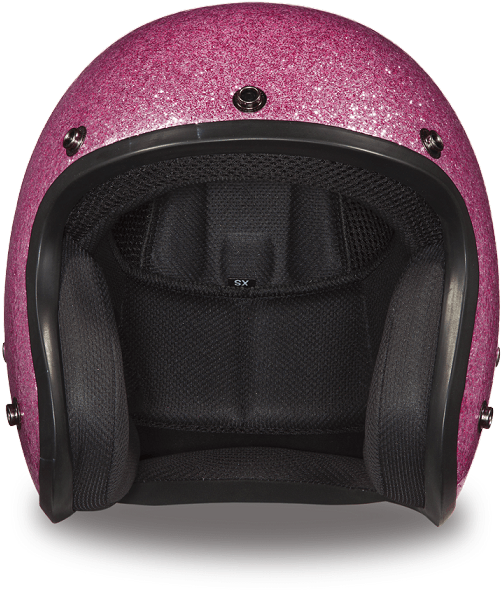 Pink Sparkle Motorcycle Helmet Interior View