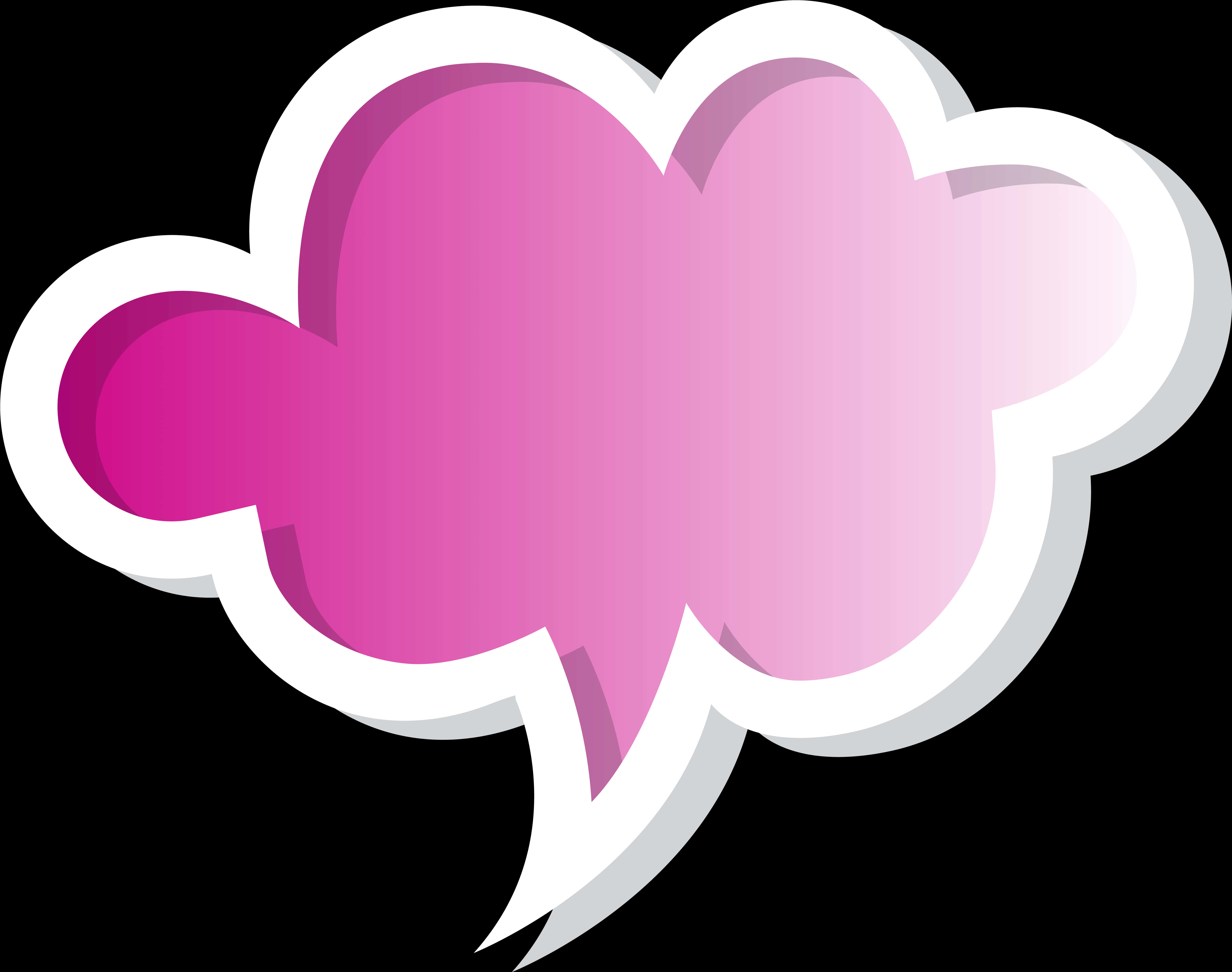 Pink Speech Bubble Graphic PNG with transparent background