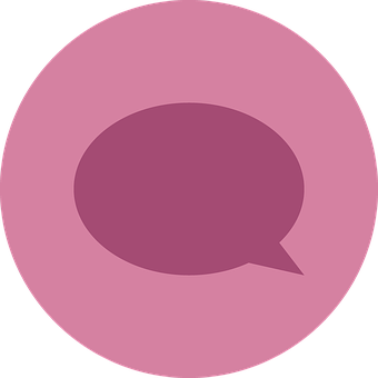 Pink Speech Bubble Icon PNG with transparent background