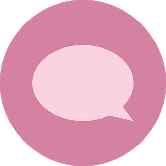 Pink Speech Bubble Icon PNG with transparent background