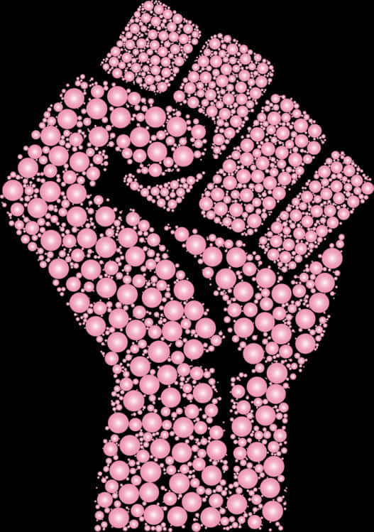 Pink Spheres Fist Illustration