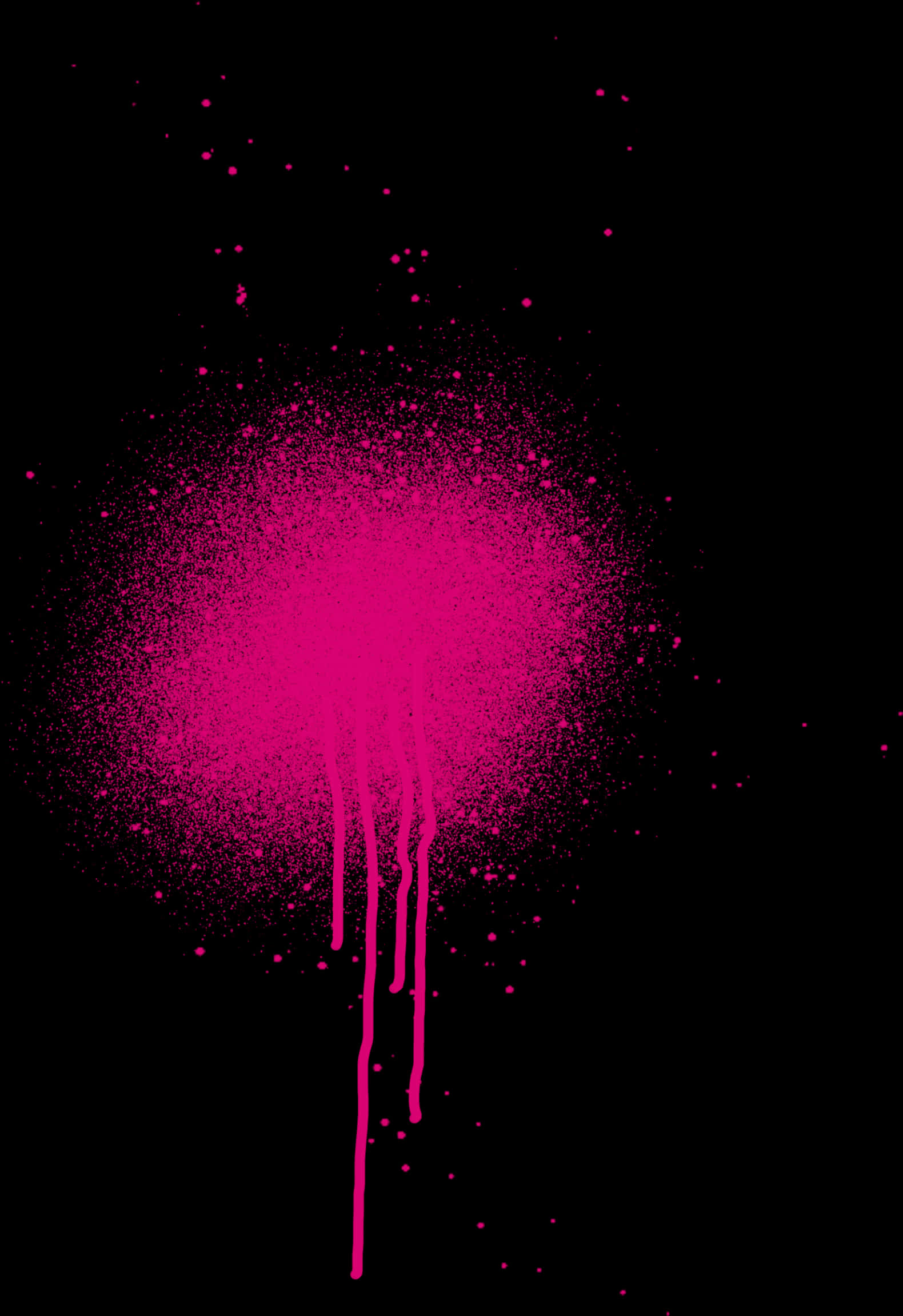 Pink Spray Paint Dripon Black Background PNG with transparent background