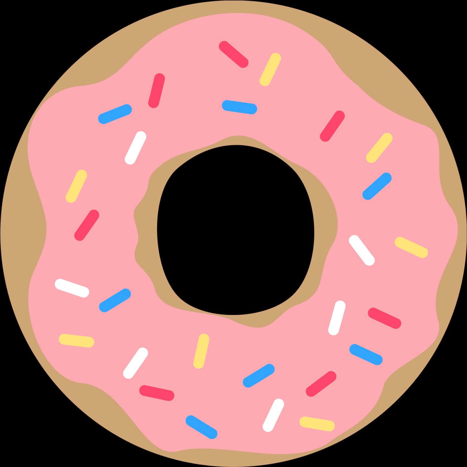 Pink Sprinkled Donut Graphic PNG with transparent background