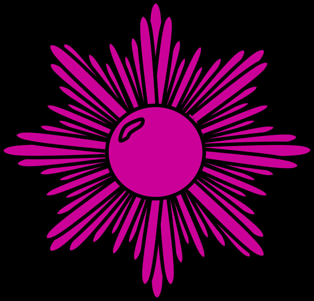 Pink Starburst Designon Black Background PNG image with a transparent background, free high-resolution download