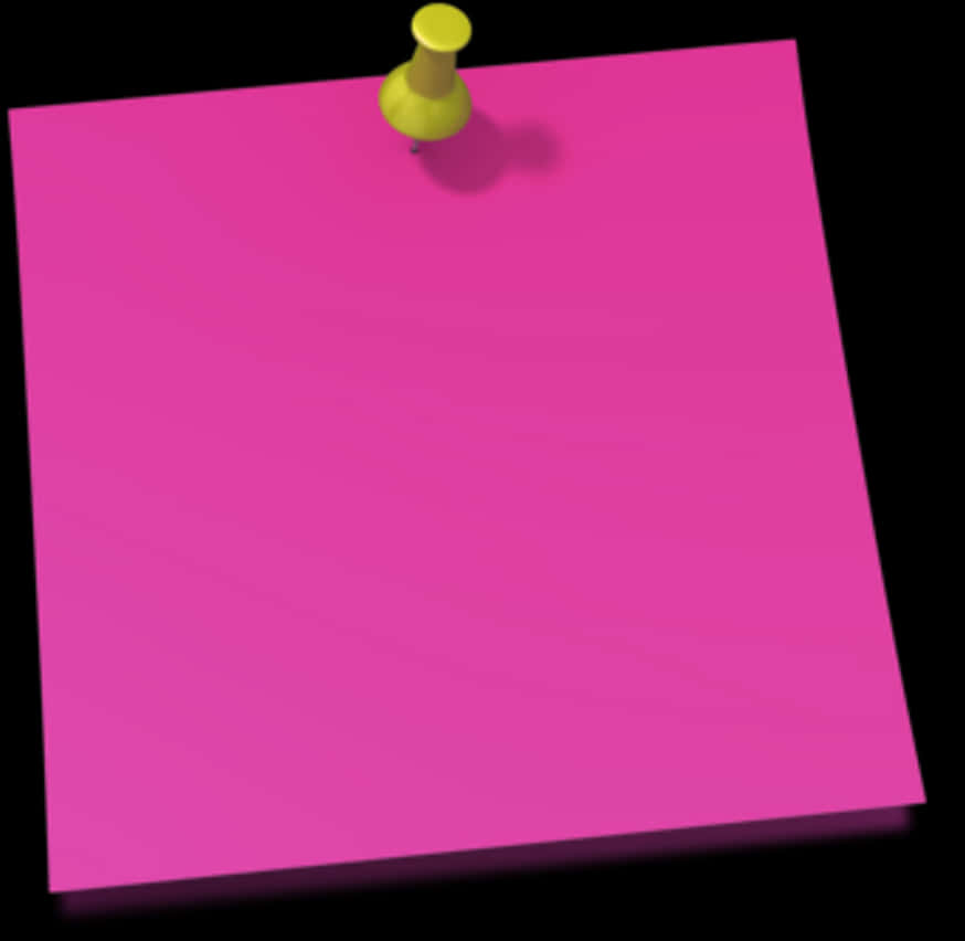 Pink Sticky Notewith Push Pin