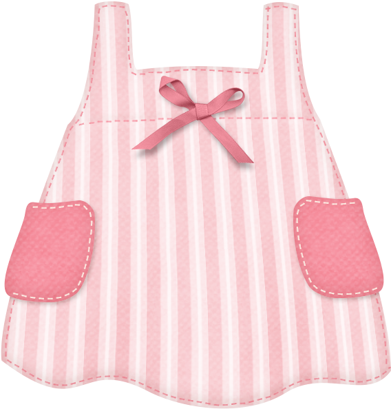 Pink Striped Baby Dress Graphic PNG with transparent background