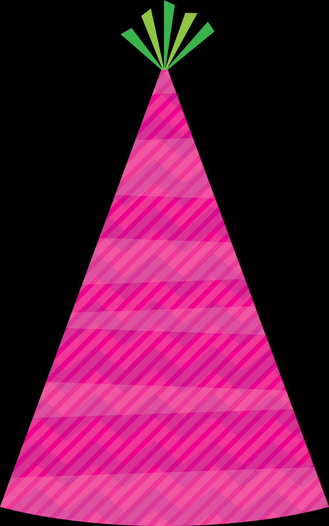 Pink Striped Party Hat PNG with transparent background