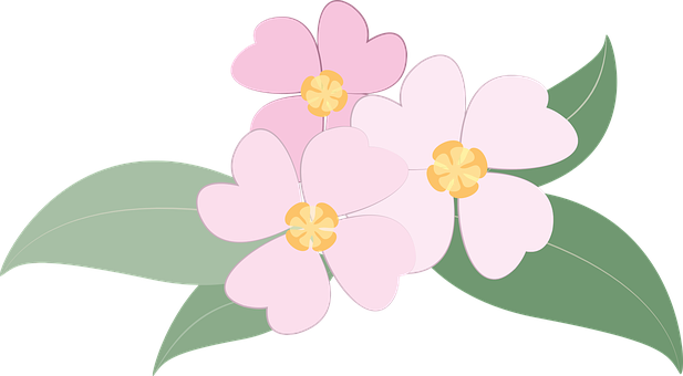 Pink_ Stylized_ Flowers_ Vector_ Illustration